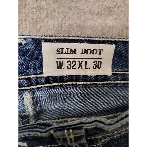 TK Axel Slim Bootcut Jeans Mens 32x30 Blue Medium Wash Stretch NEW - Picture 7 of 9